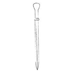 sword icon over white background vector illustration