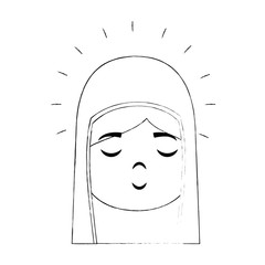 cartoon virgin mary icon over white background vector illustration