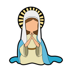 virgin mary icon over white background colorful design vector illustration