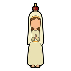 virgin mary icon over white background colorful design vector illustration