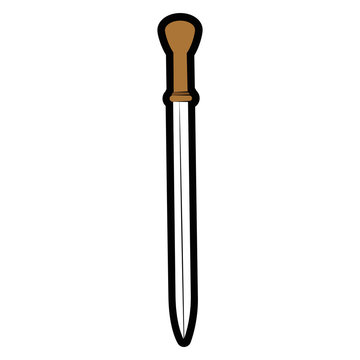 Mediaval sword weapon icon vector illustration graphic design
