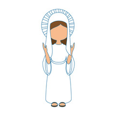 Virgin mary cartoon icon vector illustration graphic design