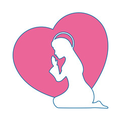 Virgin mary cartoon icon vector illustration graphic design