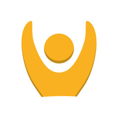 Abstract human figure with hand raised icon over white background colorful design vector illustration