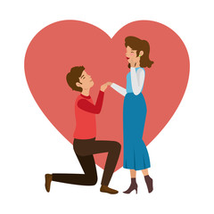 Beautiful and romantic couple icon vector illustration graphic design