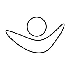 Abstract human figure with hands raised icon over white background vector illustration