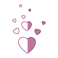 Hearts and love decoration icon vector illustration graphic design