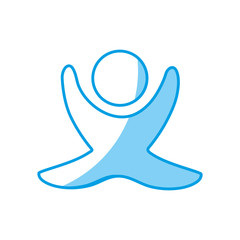 Abstract human figure in circle shape vector illustration