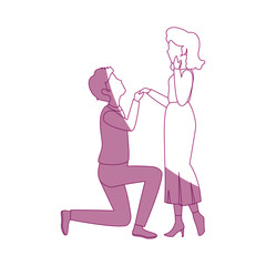 Fototapeta premium Beautiful and romantic couple icon vector illustration graphic design