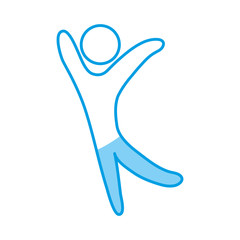 pictogram man with hands raised icon over white background vector illustration