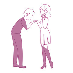 Beautiful and romantic couple icon vector illustration graphic design