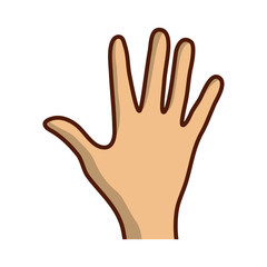 Obraz premium human hand icon over white background colorful design vector illustration