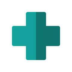 medical cross icon over white background vector illustration