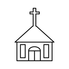 church icon over white background vector illustration