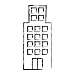 apartment building icon over white background vector illustration