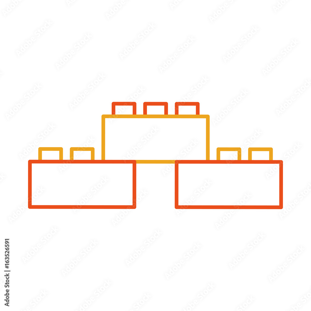 Wall mural toy blocks structure icon vector illustration design