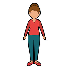 avatar woman wearing casual clothes icon over white background colorful design vector illustration