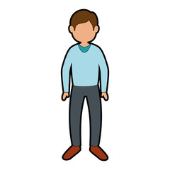 man wearing casual clothes  icon over white background colorful design vector illustration