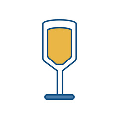wine glass icon over white background vector illustration