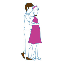 couple in love icon over white background colorful design vector illustration