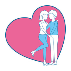 Beautiful and romantic couple icon vector illustration graphic design