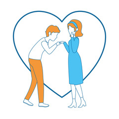 Beautiful and romantic couple icon vector illustration graphic design