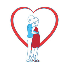 Beautiful and romantic couple icon vector illustration graphic design