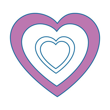 Hearts and love decoration icon vector illustration graphic design