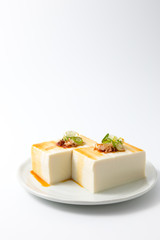 tofu isolated on white background