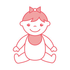 cute girl baby avatar character vector illustration design