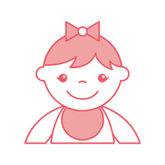 cute girl baby avatar character vector illustration design