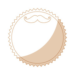 seal stamp with mustache icon over white background vector illustration