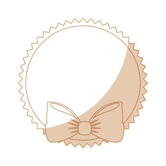 seal stamp with bow icon over white background vector illustration