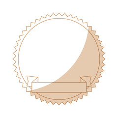 decorative frame with ribbon icon over white background vector illustration