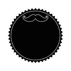 seal stamp with mustache icon over white background vector illustration