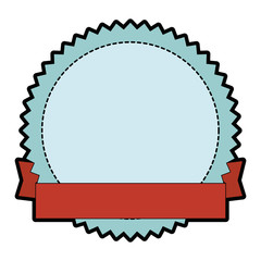 decorative frame with ribbon icon over white background colorful design vector illustration