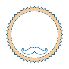 seal stamp with mustache icon over white background vector illustration