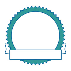 decorative frame with ribbon icon over white background colorful design vector illustration