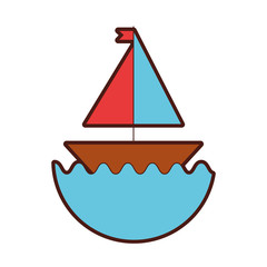 sail boat isolated icon vector illustration design