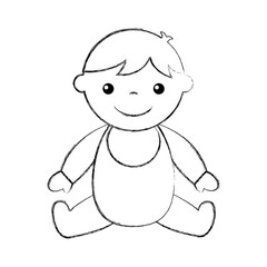 cute boy baby avatar character vector illustration design