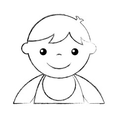 cute boy baby avatar character vector illustration design