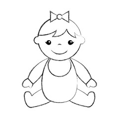 cute girl baby avatar character vector illustration design