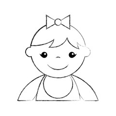 cute girl baby avatar character vector illustration design