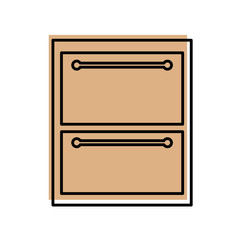 wooden drawer isolated icon vector illustration design