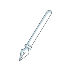 vintage writing fountain pen fashioned isolated on white background