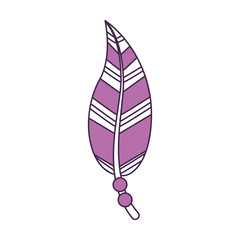 Boho style decorative feather vector illustration design