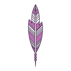 Boho style decorative feather vector illustration design