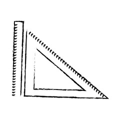ruler and triangle ruler geometry measuring objects