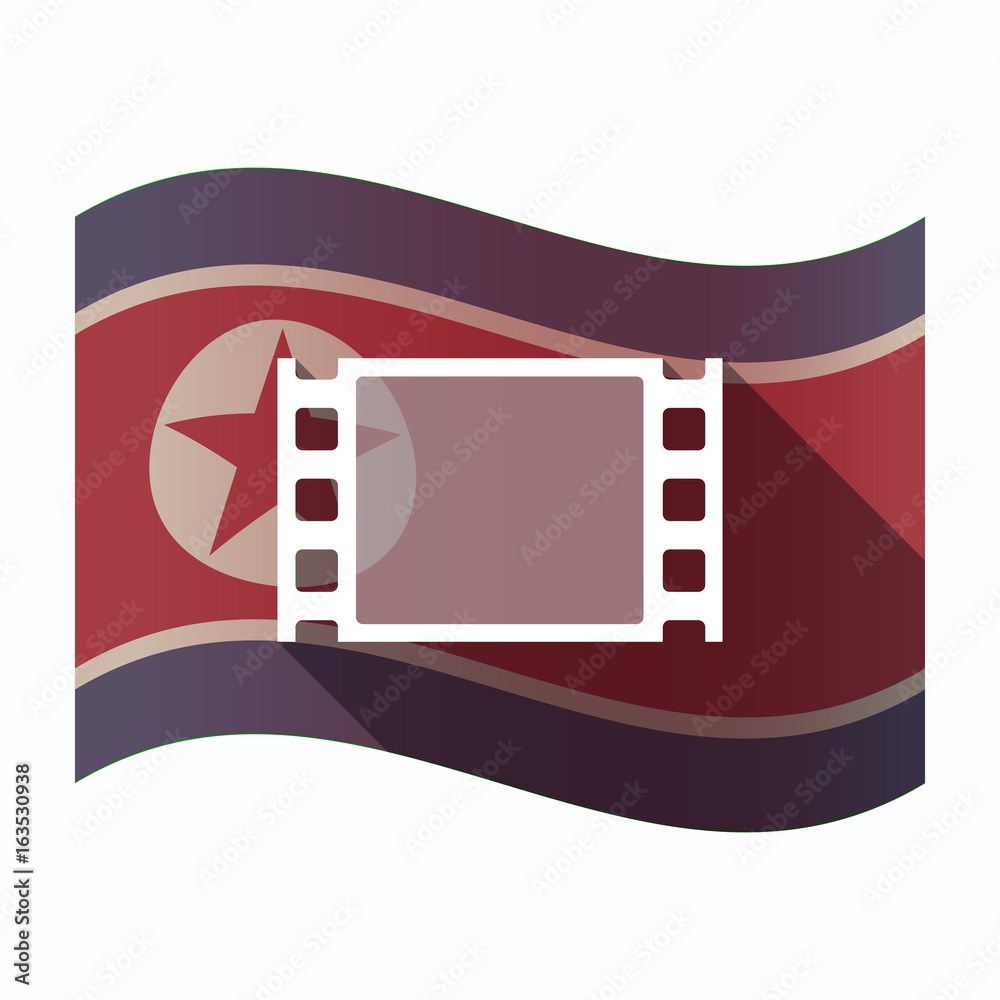 Canvas Prints long shadow north korea flag with a film photogram