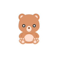 Cute Teddy bear icon, flat design